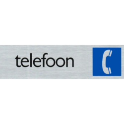 Telefoon - Aluminium look zelfklevend deurbordje